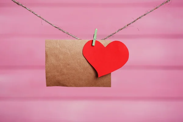 Paper hearts and empty sheet — Stock Photo, Image