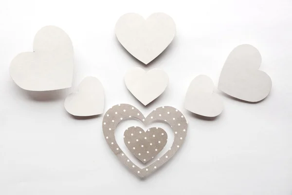 White and gray hearts — Stock Photo, Image