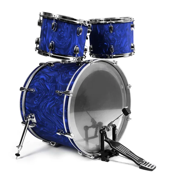 흰색 배경에 고립 된 드럼의 세트 — 스톡 사진