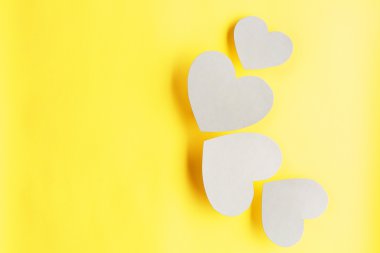 beyaz kağıt Kalpler 