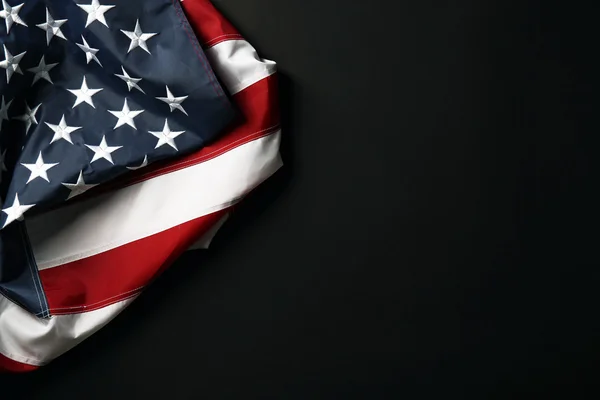 American flag on dark