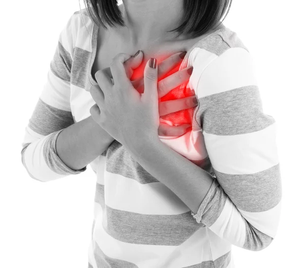 Pijn op de borst - hartaanval. — Stockfoto
