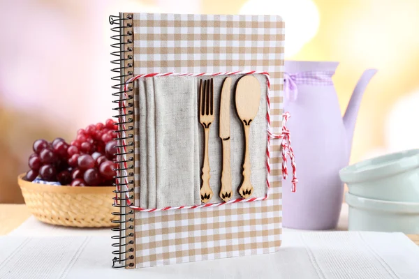 Recipe book at the kitchen — Stock Photo, Image