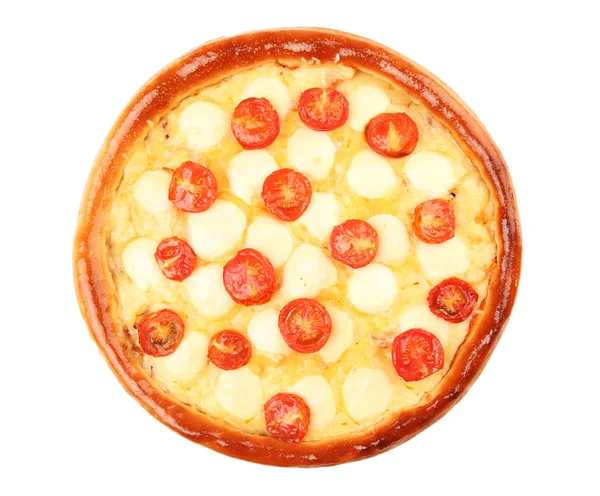Pizza Margherita, isolated on white — Stock Photo, Image