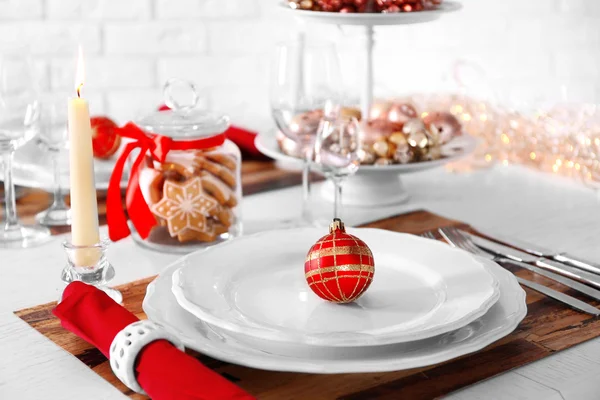 Mooie kersttafel decor — Stockfoto