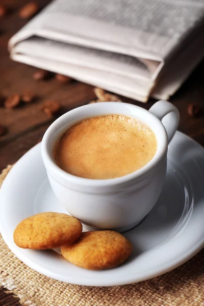 Cup of coffee, cookie — Stock Photo, Image