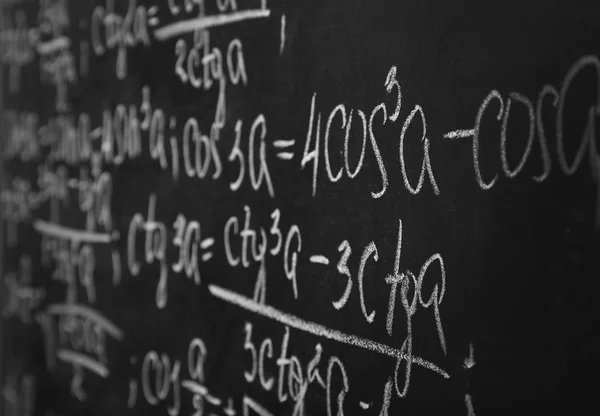 School blackboard with formulas — Stock Photo, Image