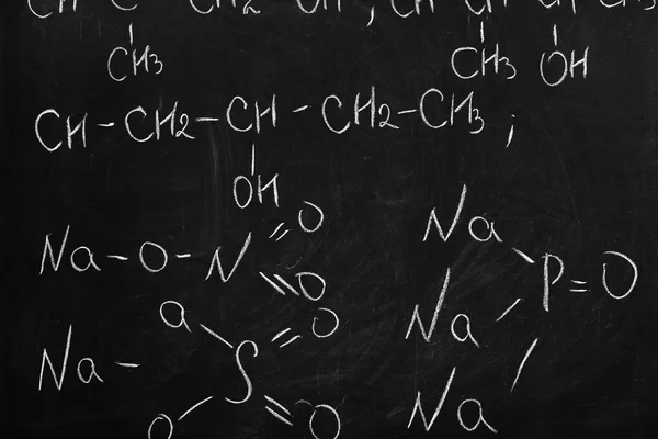 School blackboard with formulas — Stock Photo, Image