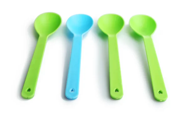 Disposable colourful spoons — Stock Photo, Image