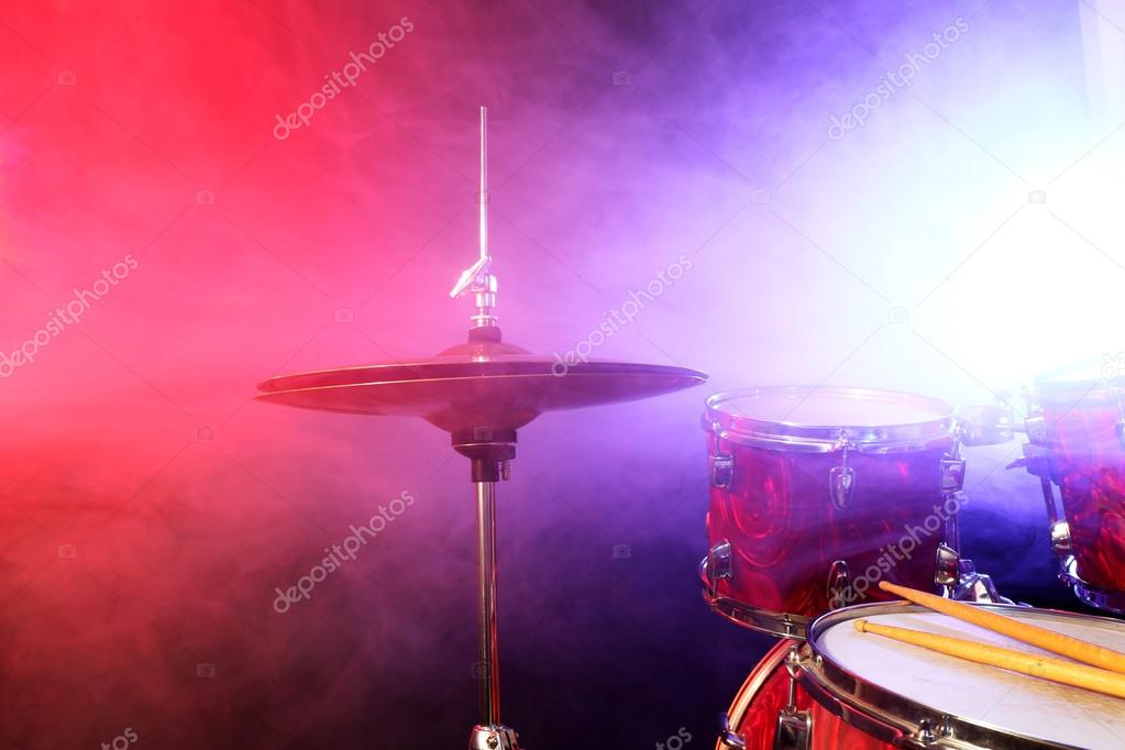 Drums on smoked stage