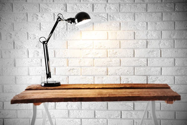 Modern lamp on table — Stock Photo, Image