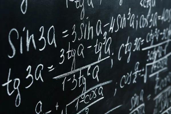 School blackboard with formulas — Stock Photo, Image