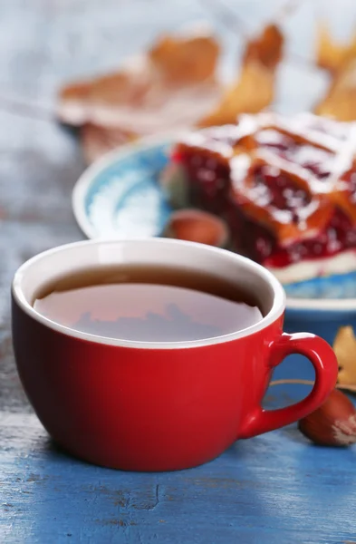 杯茶，秋天的装饰 — 图库照片