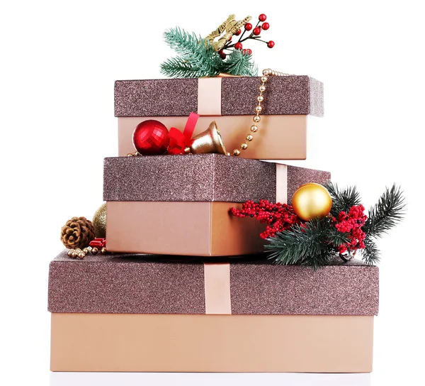 Vánoční dárkové krabice — Stock fotografie