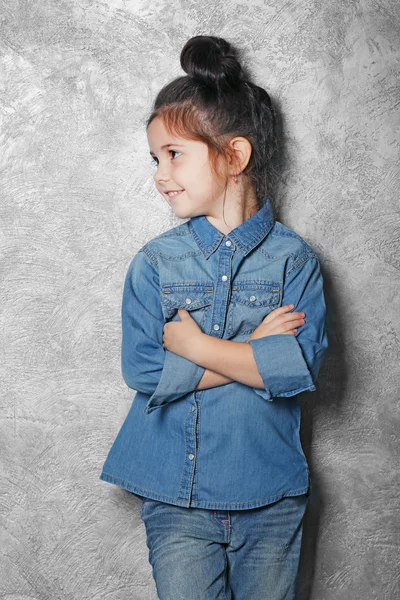 Portrait of little fashion kid girl — Stock Photo, Image