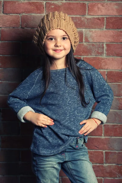 Portrait of little fashion kid girl — Stock Photo, Image