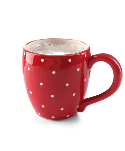 Taza roja de cacao, aislada en blanco —  Fotos de Stock