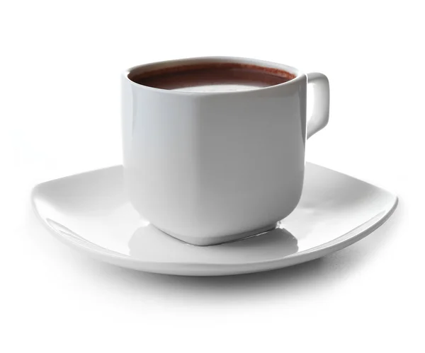 Белая чашка какао, изолированная на белом — стоковое фото