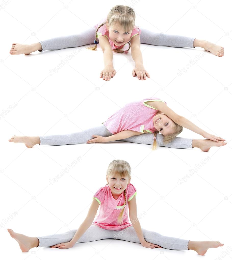 little girl doing exercises