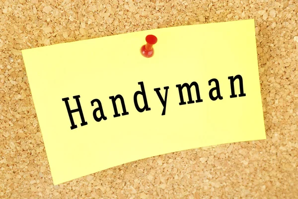 Palabra Handyman en trozo de papel — Foto de Stock
