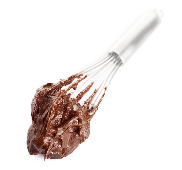 Corolla with chocolate cream, isolated on white — Stock Photo, Image