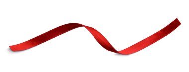 Kırmızı kurdele beyaz üzerine izole