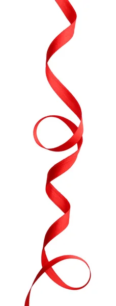 Red ribbon isolated on white — Stock Photo, Image