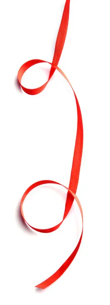 Red ribbon isolated on white — Stock Photo, Image