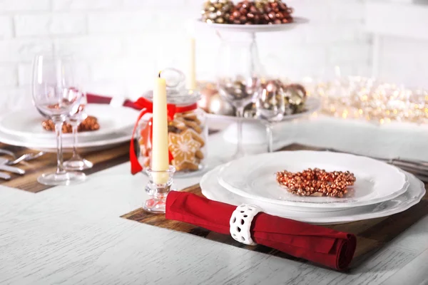 Christmas table setting — Stock Photo, Image