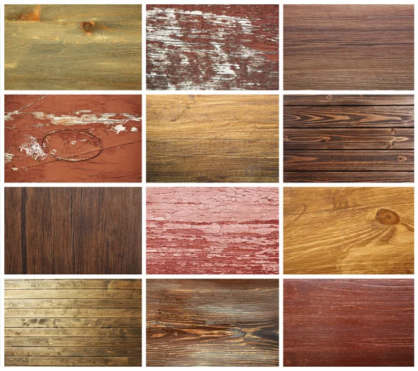 Koleksi besar dari latar belakang kayu yang berbeda — Stok Foto