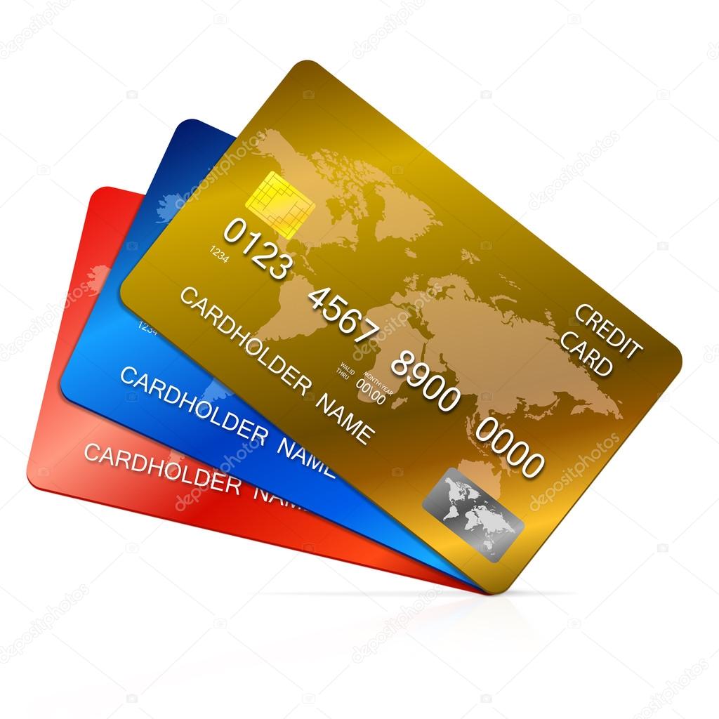 illustration of detailed credit cards