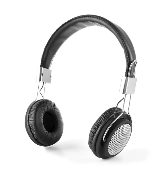 Black headphones isolated on white — Stock Photo, Image