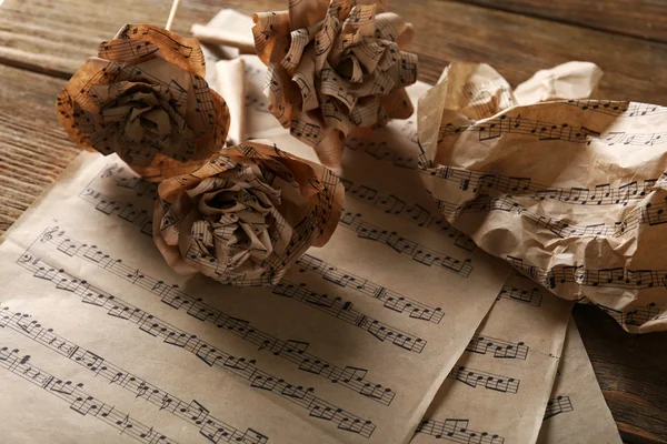 Beautiful paper-made roses Stock Photo