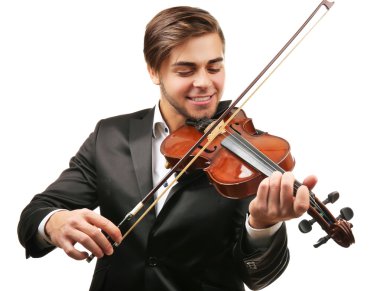 Yakışıklı adam keman çalıyor