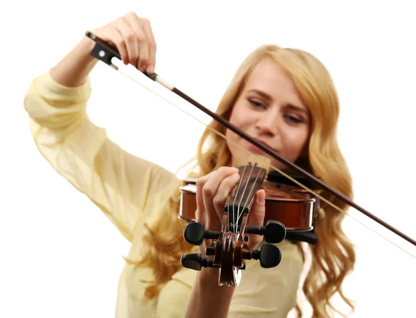 Woman plays violin — Stock Photo, Image