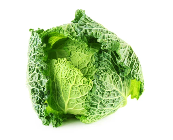 Savoy cabbage isolated on white background — Stock Photo, Image