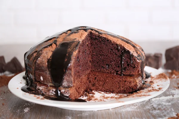 Huisgemaakte chocolade taart — Stockfoto