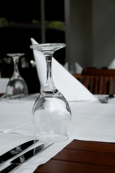 Served table in a restaurant closeup — Stock Photo, Image