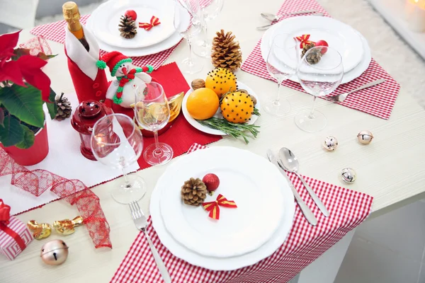 Cenário de mesa de Natal — Fotografia de Stock