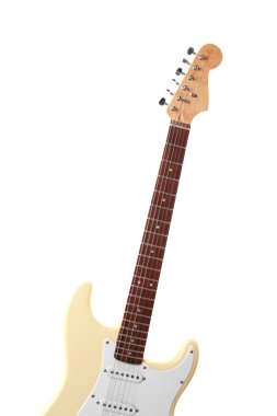 Elektro gitar, üzerinde beyaz izole