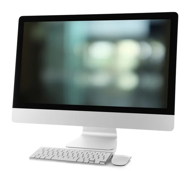 Beyaz üzerinde modern bilgisayar — Stok fotoğraf
