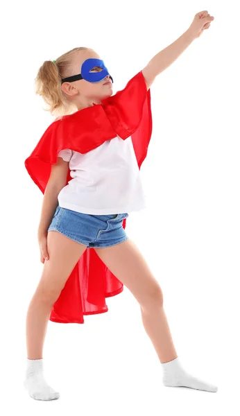 Beautiful blonde superhero little girl — Stock Photo, Image