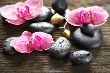 Spa taşlar ve orkide