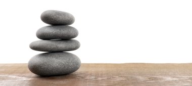 Spa taşlar, üzerinde beyaz izole