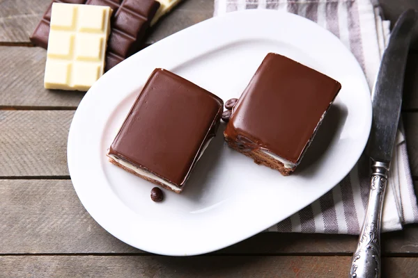 Вкусный шоколадный брауни — стоковое фото