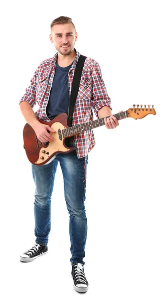 Jeune musicien avec guitare — Photo