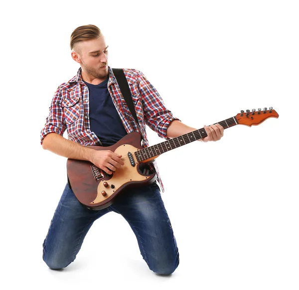 Jonge musicus met gitaar — Stockfoto