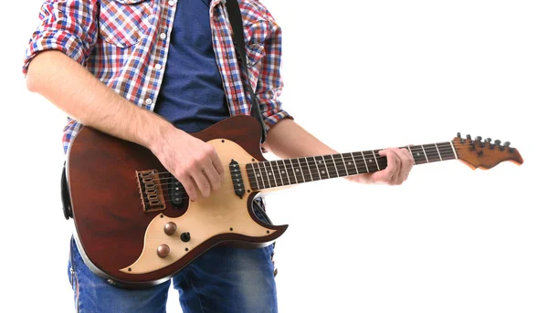 Joven músico con guitarra —  Fotos de Stock