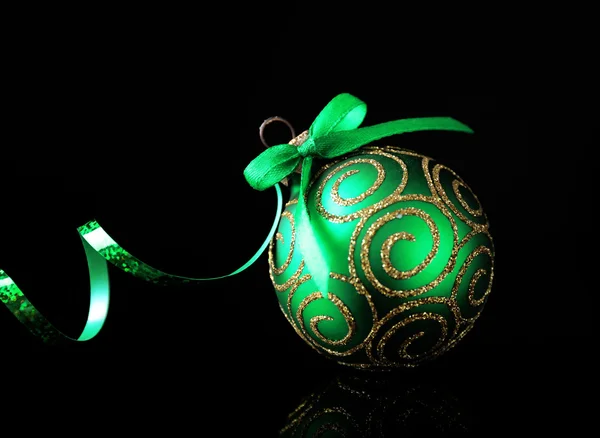 Beautiful Christmas ball on black background — Stock Photo, Image