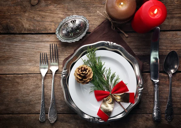 Parabol sæt til julemiddag - Stock-foto